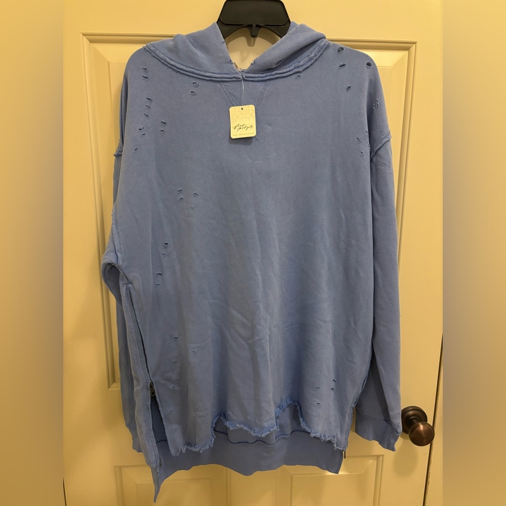 NWT! 🌟Free People Everyday Hoodie Distressed Sweatshirt🌟. Size X-Small. - Picture 3 of 11